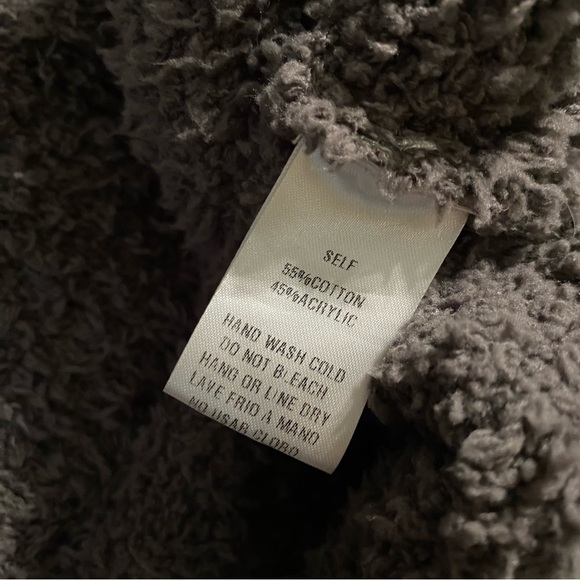 Easel Gray Eyelash Soft Zip Up Hoodie Oversized Jacket - Picture 5 of 5